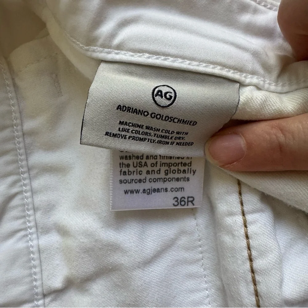 AG Men’s White Chino Shorts | The Griffin Relaxed Fit | 36” waist